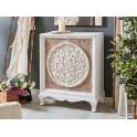 Mueble Auxiliar Oriental Tallado Blanco Decape Serie Omari