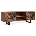 Mueble Bajo TV 2 Puertas Talladas Bicolor - Serie Daersin