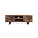 Mueble Bajo TV 2 Puertas Talladas Bicolor - Serie Daersin