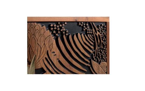 Mueble Bajo TV 2 Puertas Talladas Bicolor - Serie Daersin