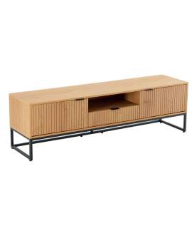 Mueble Bajo TV 2 Puertas y Cajon Madera Natural Serie Anube
