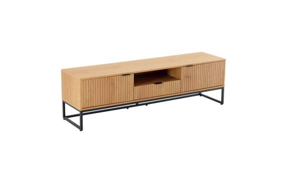Mueble Bajo TV 2 Puertas y Cajon Madera Natural Serie Anube