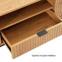 Mueble Bajo TV 2 Puertas y Cajon Madera Natural Serie Anube