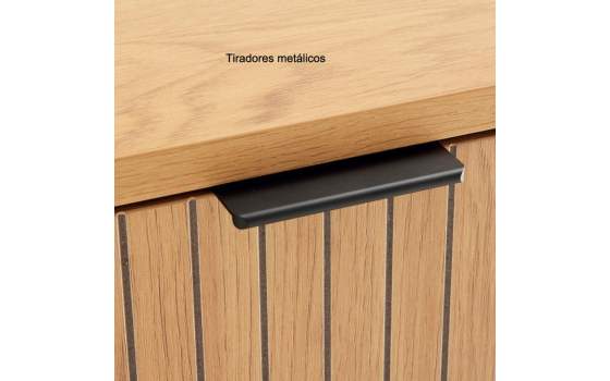 Mueble Bajo TV 2 Puertas y Cajon Madera Natural Serie Anube