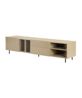 Mueble Bajo TV 2 Puertas y Estantes Color Beige Serie Bester