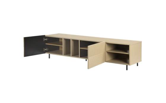 Mueble Bajo TV 2 Puertas y Estantes Color Beige Serie Bester