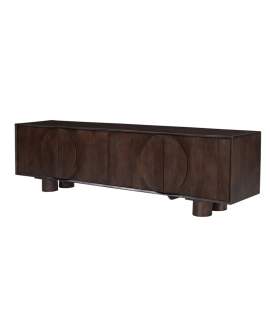 Mueble Bajo TV 210 cm con 4 Puertas Color Nogal - Acheu
