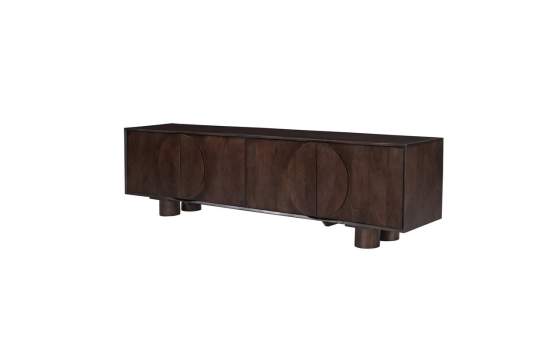 Mueble Bajo TV 210 cm con 4 Puertas Color Nogal - Acheu