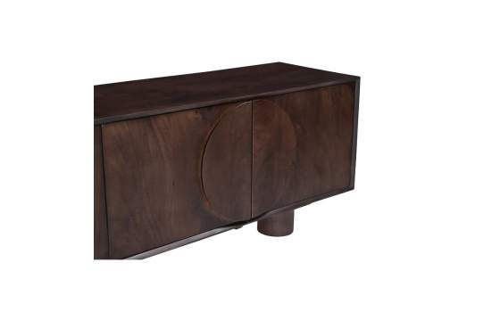 Mueble Bajo TV 210 cm con 4 Puertas Color Nogal - Acheu