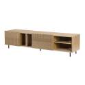 Mueble Bajo TV 3 Puertas Madera Roble y Patas Metal Bester