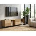 Mueble Bajo TV 3 Puertas Madera Roble y Patas Metal Bester