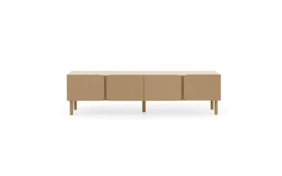 Mueble Bajo TV 4 Puertas Redondeadas beige Serie Athin