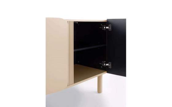 Mueble Bajo TV 4 Puertas Redondeadas beige Serie Athin