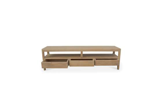 Mueble bajo TV Actual con 3 Cajones en teca - Serie Ardey