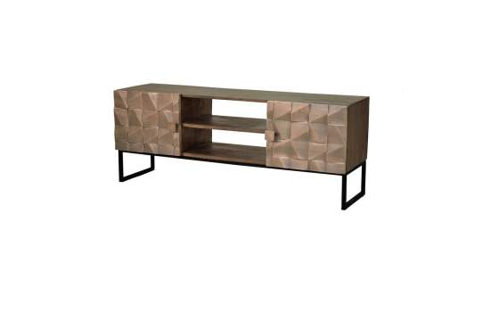 Mueble Bajo TV Industrial 2 Puertas 2 Estantes Cobrens