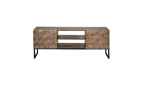 Mueble Bajo TV Industrial 2 Puertas 2 Estantes Cobrens