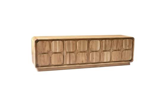 Mueble bajo TV Madera Mango Natural 4 Puertas Agassiz