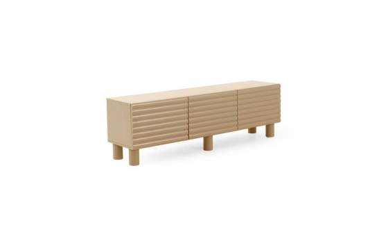 Mueble Bajo TV Moderno 3 Puertas Color Beig Serie Athin