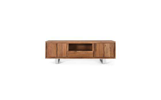 Mueble Bajo TV Moderno Madera Acacia y Metal Aratany