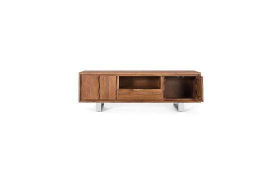 Mueble Bajo TV Moderno Madera Acacia y Metal Aratany