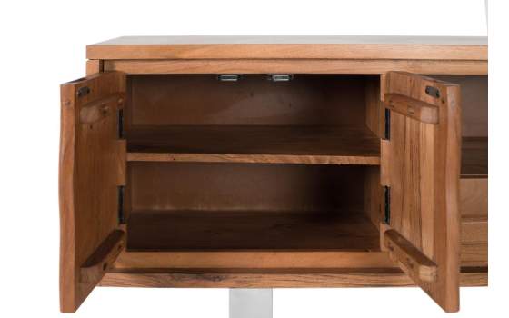 Mueble Bajo TV Moderno Madera Acacia y Metal Aratany