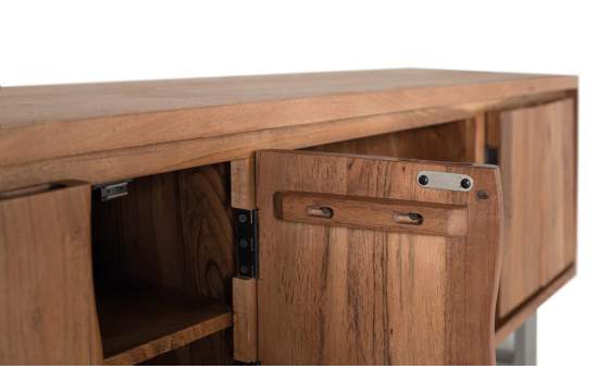 Mueble Bajo TV Moderno Madera Acacia y Metal Aratany