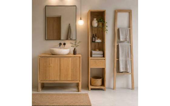 Mueble Baño Estantería Piramidal 1 Cajón 4 Estantes - Calcun