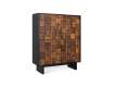 Mueble Bar 4 Puertas Bicolor Negro Madera Serie Mysore