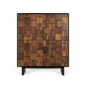 Mueble Bar 4 Puertas Bicolor Negro Madera Serie Mysore
