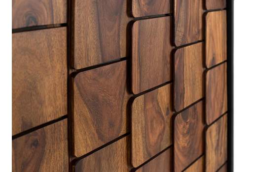 Mueble Bar 4 Puertas Bicolor Negro Madera Serie Mysore