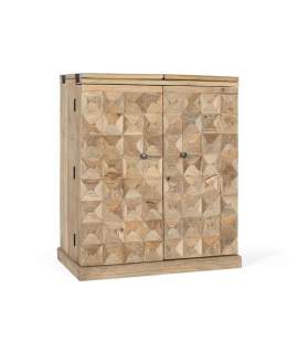Mueble Bar con Barra en Mango Natural Serie Ameland
