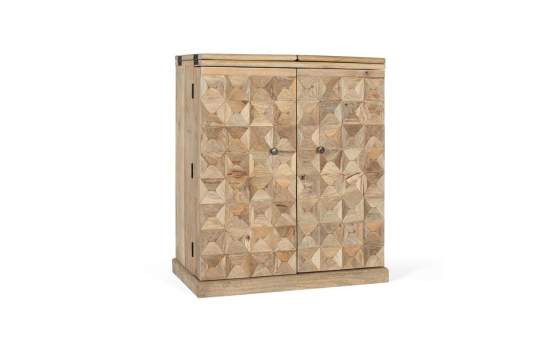 Mueble Bar con Barra en Mango Natural Serie Ameland Mueble Bar con Barra en Mango Natural Serie Ameland