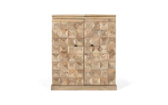 Mueble Bar con Barra en Mango Natural Serie Ameland Mueble Bar con Barra en Mango Natural Serie Ameland