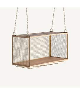 Mueble Bar Moderno Elevable Acero Dorado Serie Alleghe