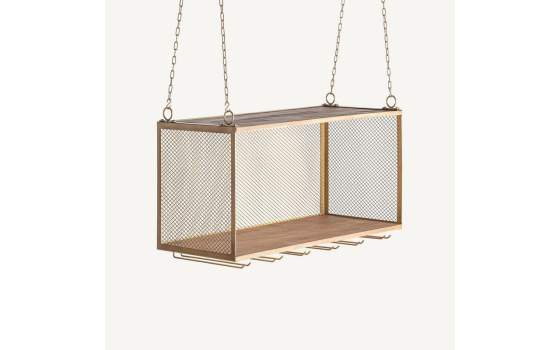 Mueble Bar Moderno Elevable Acero Dorado Serie Alleghe