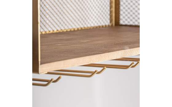 Mueble Bar Moderno Elevable Acero Dorado Serie Alleghe