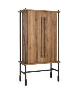Mueble Bar Rustico 2 Puertas Madera Metal - Serie Boreal