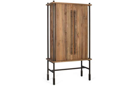 Mueble Bar Rustico 2 Puertas Madera Metal - Serie Boreal