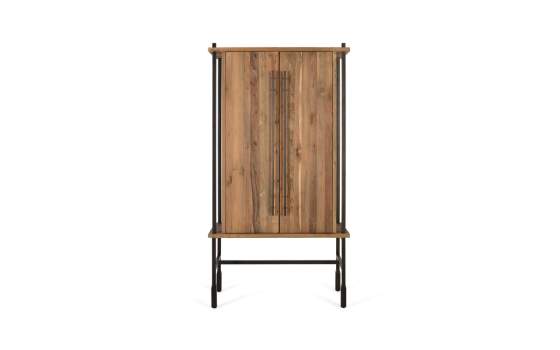 Mueble Bar Rustico 2 Puertas Madera Metal - Serie Boreal