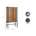 Mueble Bar Rustico 2 Puertas Madera Metal - Serie Boreal
