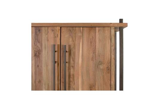 Mueble Bar Rustico 2 Puertas Madera Metal - Serie Boreal