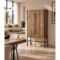 Mueble Bar Rustico 2 Puertas Madera Metal - Serie Boreal