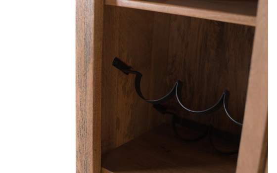 Mueble Bar Rustico Madera Maciza 4 Estantes Ameland