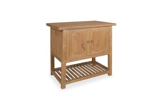 Mueble de Baño Teca 2 Puertas Estante - Serie Calcun
