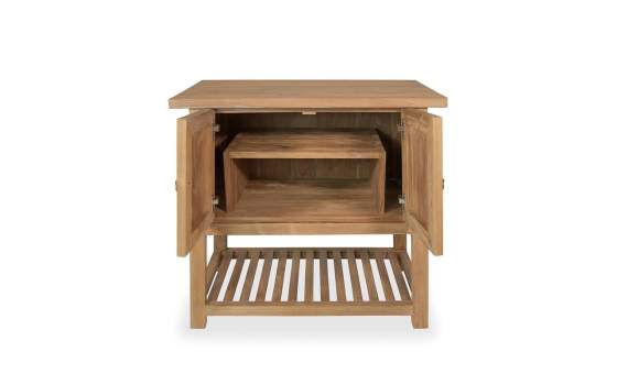 Mueble de Baño Teca 2 Puertas Estante - Serie Calcun
