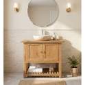 Mueble de Baño Teca 2 Puertas Estante - Serie Calcun