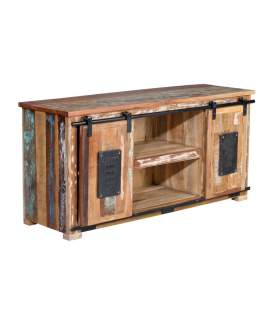 Mueble de TV en Madera Reciclada con Puertas Correderas Agelelli