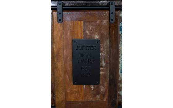 Mueble de TV en Madera Reciclada con Puertas Correderas Agelelli