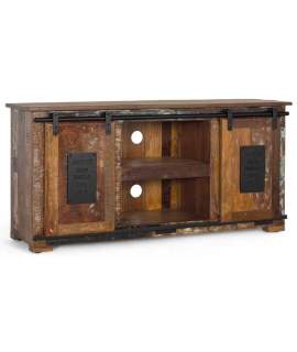 Mueble de TV en Madera Reciclada con Puertas Correderas Agelelli