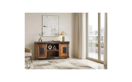 Mueble de TV en Madera Reciclada con Puertas Correderas Agelelli